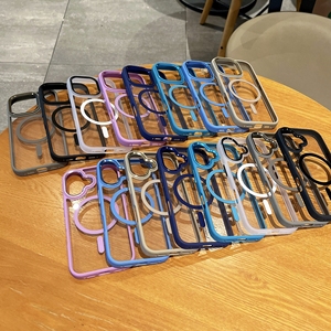 Funda Magnética Delgada para Teléfono, Transparente, Ultrafina, de TPU+PC, Resistente a Impactos, con Carga Inalámbrica, para <span class=keywords><strong>12</strong></span> 13 14 15 16 Pro Max - Product Image 1