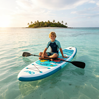 Planche à pagaie gonflable pour enfants de 9'6'' "Ocean Friends", imprimé d'animaux marins mignons, SUP pour enfants de 13 cm d'épaisseur, planche stable pour jeunes