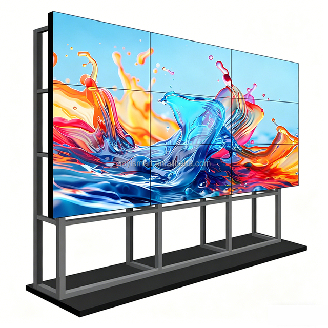 49 55 Inch LCD Video Wall Indoor 4k 3x3 Narrow Bezel 3.5mm Large Screen LCD Splicing Multi Screen for Indoor Advertising