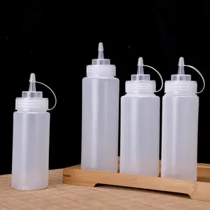 Kitchen 16 oz Soft Food Grade Cream Butter Plastic Squeeze Bottle Sauce for Ketchup Empty Refillable Condiment Container