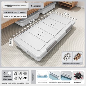 Hộp đựng đồ cỡ lớn, siêu rộng, bằng nhựa PP, có bánh xe, để dưới gầm giường, hộp đựng đồ gia dụng, hộp đựng đồ dưới giường - Product Image 6