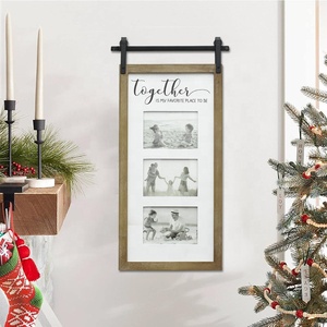 Fattoria rustica personalizzata <span class=keywords><strong>porta</strong></span> da fienile in legno marrone naturale 5x7 Collage <span class=keywords><strong>cornice</strong></span> per <span class=keywords><strong>foto</strong></span> montata a parete per camera da letto ingresso familiare - Product Image 6