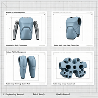 Housse de protection spéciale pour robot personnalisée, accessoires de robot combinés multi-composants, coque extérieure en PU à surface lisse, vente en gros
