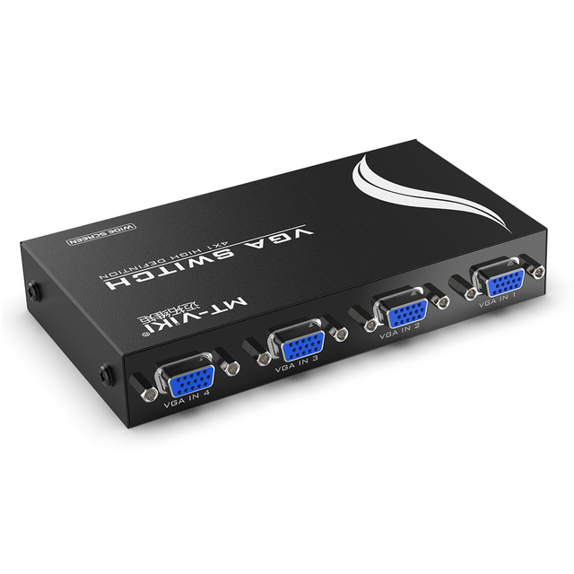 MT-VIKI 4 Port VGA Switch Video Selector Switcher Box (4 Input 1 Output)