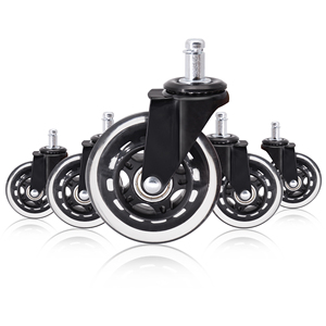 MW <span class=keywords><strong>Caster</strong></span> 2,5 Zoll drehbare Bürostuhl räder Gewinde brems rolle Transparent Polyurethan PU Locking Stem <span class=keywords><strong>Caster</strong></span> Wheel - Product Image 1