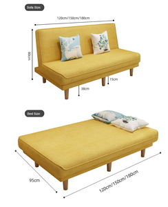 Simple <strong>Single</strong> Double Folding Lazy <strong>Sofa</strong> <strong>Bed</strong> with Storage &amp; Revolving Modern Fabric <strong>Sofa</strong> for Living Room &amp; Bedroom Use - Product Image 6