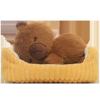 Peluche Capybara Amusante et Relaxante, Coussin en Peluche avec Rembourrage en Coton PP et Matière Polyester, Taille 31cm-50cm, Cadeau pour Filles