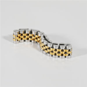 13mm 하이 엔드 조절 유행 대담한 18k PVD 골드 도금 2 톤 Chunky 밴드 스테인레스 스틸 팔찌 - Product Image 4