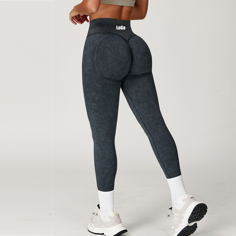 Best Seller Women's Seamless High Waist Sand Washed Butt Lifting Sportswear Tight Fit Gym Fitness Yoga Leggings
