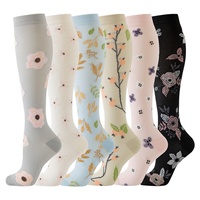 Chaussettes de compression sportives transfrontalières pour femme, haute élasticité, absorbantes, anti-frottement, montantes, modelantes