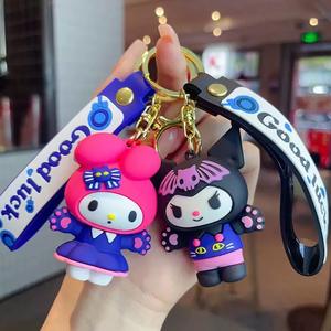 Al por mayor, exquisito llavero colgante de plástico con diseño de gato lindo de moda en internet y muñeco de perro Pudding de orejas grandes, para coche y bolso, para mujer-F - Product Image 2