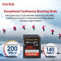 Kartu Flash SanDisk PRO Asli 100% Micro Card V30 Class10 TF Card 256GB Cocok untuk Penyimpanan Kamera 4K