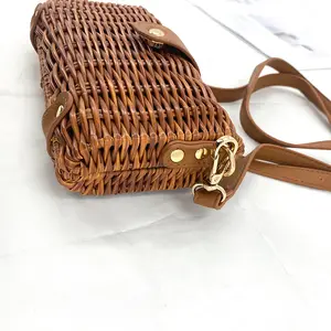 2024 Fashion Beach Bag Supplier Women's Purse Woven Handle Straw Shopping Bag Summer Straw Bag