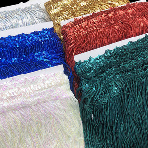 Latin dancewear trang phục sequined ren vải tự làm may mặc chỉnh trang Bikini may rèm DRESS HEM Tua Tua Tua Tua ren Trims - Product Image 3