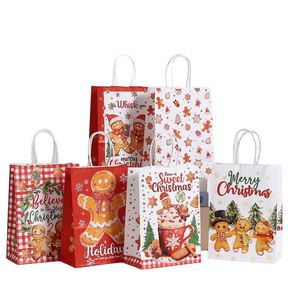 KUAIMA Wholesale Merry Christmas Art <b>Paper</b> Shopping Bag Gingerbread Man Christmas Gift Bags with Lamination for Candles Crafts - Product Image 1