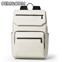 Sac à dos en PU imperméable à rabat magnétique OEM ODM avec compartiment pour ordinateur portable et bretelles réglables pour les trajets quotidiens et les voyages
