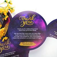 Tarjeta de agradecimiento de acrílico transparente redonda personalizada, tarjeta de invitación de menú de boda para decoración de mesa de fiesta de boda