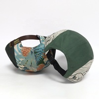 Casquette de camping respirante en coton imprimé à 5 panneaux, avec logo tissé personnalisé, bord plat, haute qualité, vente en gros, pour la randonnée en extérieur