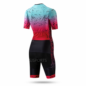 <span class=keywords><strong>Combinaison</strong></span> de cyclisme à manches courtes pour femmes <span class=keywords><strong>combinaison</strong></span> de peau de <span class=keywords><strong>triathlon</strong></span> de vélo respirant avec nom d'équipe personnalisé pour les sports de cyclisme et de trisuit - Product Image 4