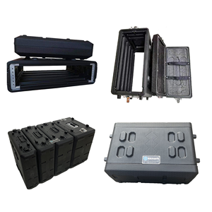 Kkmark Giá đỡ HDPE 19 'Có thể tháo rời không thấm nước có tay cầm bánh xe 2U 3U 4U 6U 8U 12U 16u nhựa amp trường hợp công cụ - Product Image 3