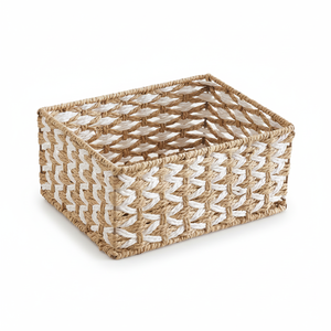 Bon marché Prix carré moderne tissé à la main papier chaîne panier de rangement en gros Floral tresse organisateur multi-usages - Product Image 1