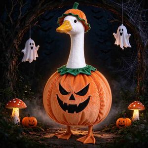 Disfraz de Halloween para Ganso de Porche de 23 Pulgadas, Lindo Disfraz de Calabaza para Ganso, Ropa Personalizada para Mascotas, Decoración de Ropa para Figuras de Cisne de Exterior - Product Image 4