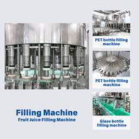 Klein formaat sapvulflesmachine 3-in-1 monoblock spoel-, vul- en afsluitapparatuur voor fruit sap- en drankenafvulinstallaties