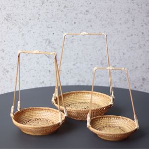 July 7th Woven Rattan Basket Round 1-3L Handmade Rustic Food Container Household Fruit Vegetable Storage - Product Image 2
