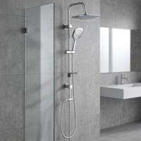 Ensemble de robinetterie de douche et bain avec tuyau et pommeau de douche complets, système de douche de salle de bain avec pommeau de douche supérieur à nettoyage automatique