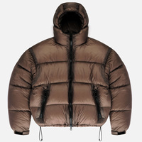 Veste d'hiver pour homme surdimensionnée personnalisée, imprimé camouflage, ultra légère, en nylon, avec logo noir imprimé, en duvet
