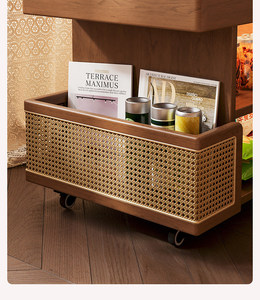 NKAHS Modern Wooden Living Room Coffee Table With Storage Shelves And Wheels For Home Furniture - Product Image 6