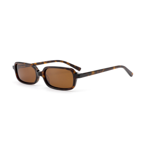 Lunettes de soleil rectangulaires noires et marron à motif solide pour hommes et femmes Acétate pur résistant à la lumière bleue - Product Image 3