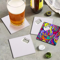 Logo personnalisable en cuir PU métal Sublimation ouvre-bouteille vierge pour bouteilles de bière