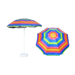 Parasol de plage arc-en-ciel anti-UV avec mécanisme d'inclinaison, sans PFAS, certifié REACH, robuste, résistant au vent, portable, pour l'extérieur, vente en gros - Product Image 1
