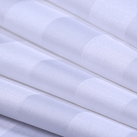 Vente en gros de linge de lit en coton pur blanc à rayures jacquard pour hôtel 5 étoiles, linge de lit d'hôtel