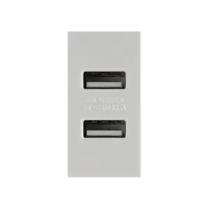 45mm*45mm Module Desktop Power Socket USB charging connector 5V/2.1A Black/White wall switch