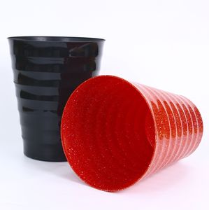 Pots de fleurs en plastique côtelé modernes en gros - Jardinières durables en PP avec effet pierre et finition brillante, petite taille - Product Image 2