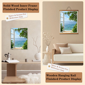 Aixsgy Pintura por Números, Paisaje Marino, Kit de Arte en Lienzo, Vista al Océano desde la Ventana, Decoración de Pared Hecha a Mano, Impresión Digital Rectangular - Product Image 6
