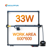 Machine de gravure laser SCULPFUN S30 Ultra 11W 22W 33W, zone de travail 600x600mm, assistance pneumatique automatique, carte mère M8