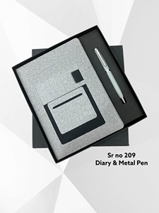 Ensemble de stylos et agenda professionnel en cuir PU A5 avec 100 feuilles et couverture rigide imprimée UV pour usage professionnel et bureautique - Product Image 2