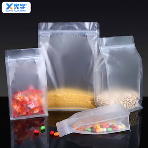In Stock Eight Side Seal Clear Ziplock Stand up Pouch Moisture Proof Food Packaging Bag for Flour Grains Rice Coarse Cereals - Product Image 6