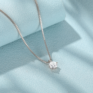 Collier pendentif classique en argent sterling 925 CANNER avec zircon 5A, chaîne fine pour femme, bijoux de mariage - Product Image 5
