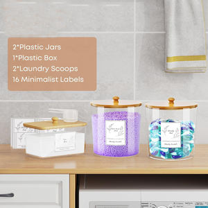 3パック大容量アクリルランドリールームパウダー洗剤容器と乾燥機シートホールド - Product Image 3