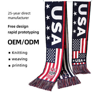 Bufanda Larga Acrílica de Alta Definición HD para Hombres, Aficionados a la Selección de Fútbol de EE. UU., para la Copa <span class=keywords><strong>Mundial</strong></span> de Fútbol, Transpirable y Duradera - Product Image 1