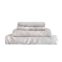 Ensemble de draps de lit Queen Size 4 pièces en lyocell autrichien 100% 400T, gris brume luxueux, toutes saisons, avec housse de couette