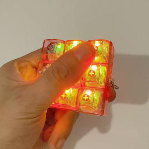 Creative Style <b>Light</b> <b>up</b> <b>Keyboard</b> Fidget Clicker Toy Plastic Stress-relief Nine-grid Pendant Luminous Fingertip Button Toy - Product Image 2