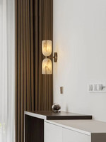 Applique murale LED moderne en marbre espagnol, finition noire, double température de couleur, 500 lumens, CRI 90, garantie 5 ans, pour chambre à coucher