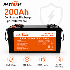 25,6V 200Ah LiFePO4-batterij 5,12kWh zonne-energieopslag, grade A cellen, slimme BMS voor camper, boot en jacht - Product Image 1