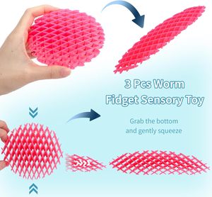 Juguete Antiestrés para Niños, Red Elástica con Forma de Gusano, Plástico, de 5 a 7 Años, 24 cm, Multicolor - Product Image 3