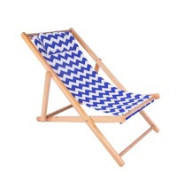 Chaise longue de plage pliable en bois et toile, portable et individuelle - Chaise de plage en bois pour l'extérieur